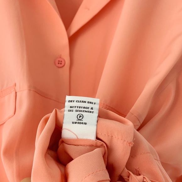 DVF Dana Oversized Button Blouse in Salmon Coral S - Picture 7 of 8